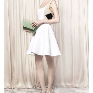 Alice & Olivia Clifton Flared Dress with Leather SOLD OUT😍